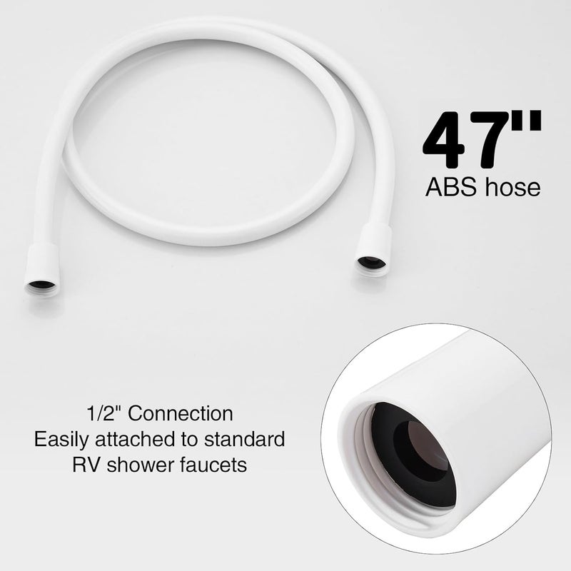 LavishStream RV Shower Faucet with Handheld Showerhead & Hose, 4" ABS Shower Set, Leak & Rust Resistant for RV Camper Motorhome Travel Trailer (White, Indoor/Outdoor Use) - Image 4